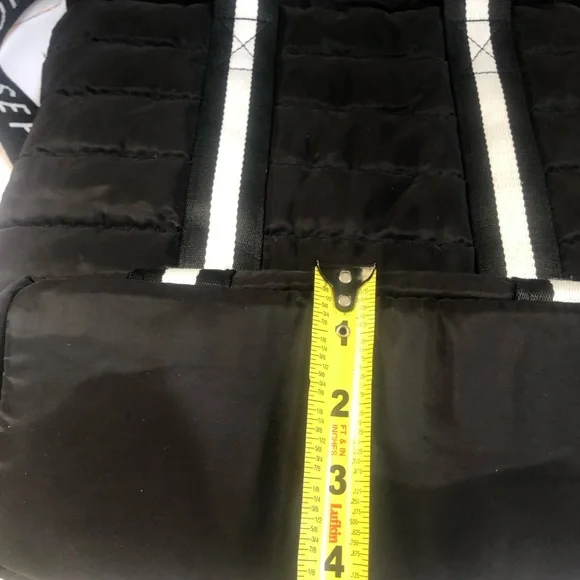 Sephora Black White north south full zip puffy nylon tote shoulder crossbody bag - Picture 9 of 10